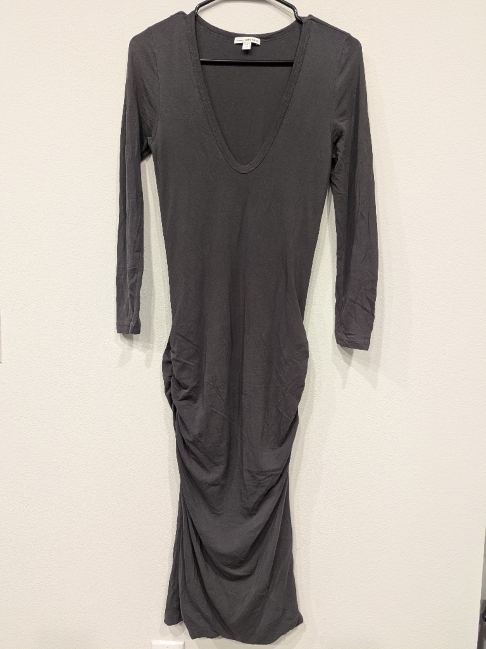James Perse Side-Ruched Bodycon Dress - Size Medium/Large